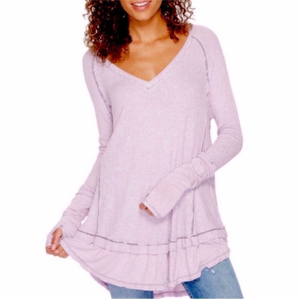 FREE PEOPLE | WE THE FREE Lavender Laguna Long Sleeve Top Women’s Size X-Small